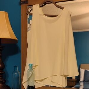 Sleeveless Cream Asymmetrical Top